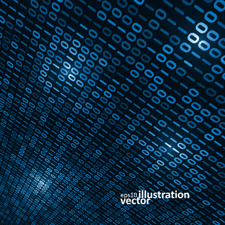 Binary computer code background, abstract vector illustration のイラスト素材