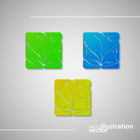 Set of abstract leafs, vector illustration, graphic concept  for your design.のイラスト素材