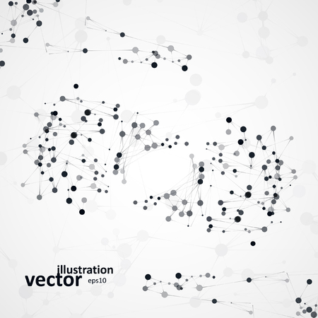 Futuristic dna, abstract molecule のイラスト素材