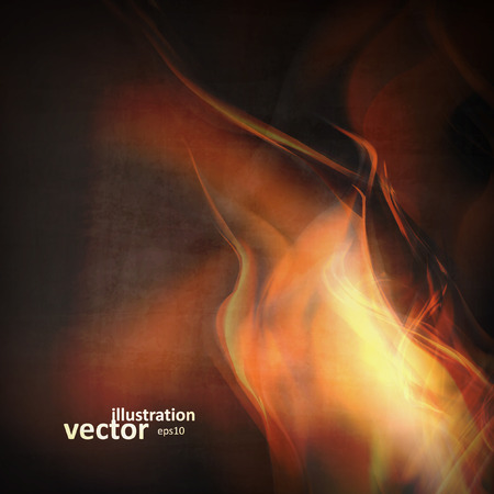 Abstract fire flames on a black background.  のイラスト素材