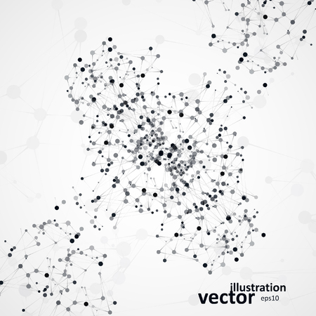 Futuristic dna, abstract molecule, cell illustration eps10のイラスト素材