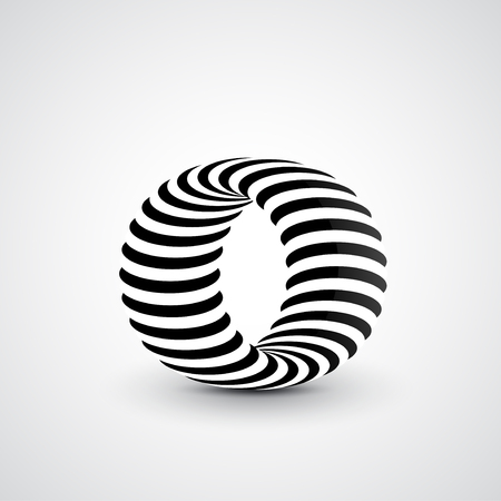 Abstract dynamic illustration, black and white 3d artの写真素材