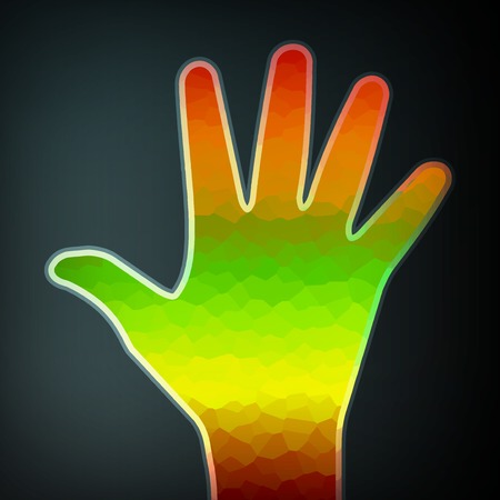 Abstract colorful hand, futuristic illustrationの写真素材