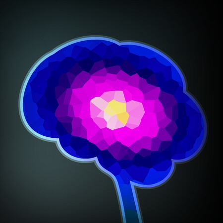 Colorful structure in the form of brain, futuristic illustration