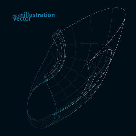 Abstract technology, vector technical drawing, shiny space background のイラスト素材