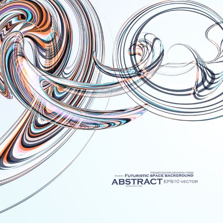 Colorful abstract vector background, futuristic wavy illustration  のイラスト素材