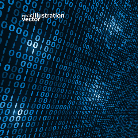 Binary computer code background, abstract vector illustration  のイラスト素材