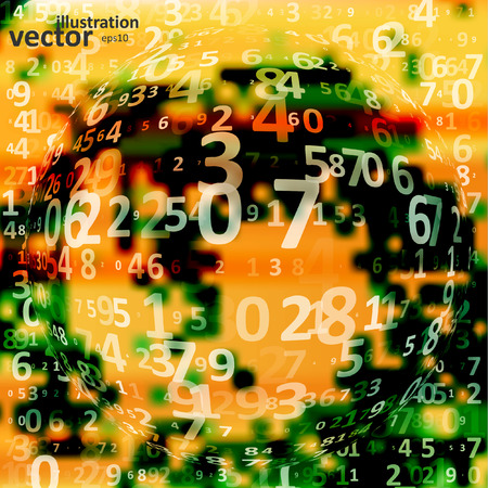 Digital code background, abstract vector illustration のイラスト素材