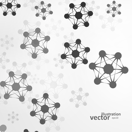 Futuristic dna, abstract molecule, cell illustration  のイラスト素材