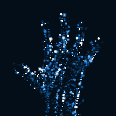 Abstract light hand, futuristic illustrationの写真素材