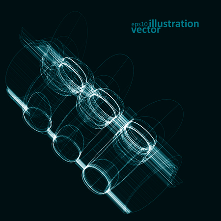 Abstract futuristic dark technology illustration のイラスト素材
