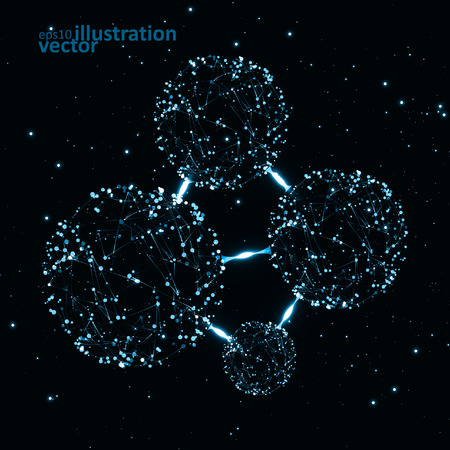 Molecular structure, network connectionのイラスト素材