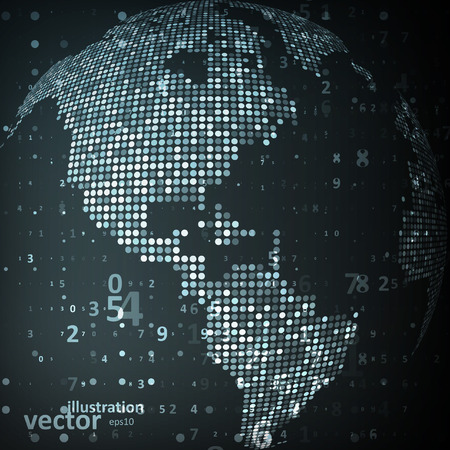 Technology image of globe. のイラスト素材