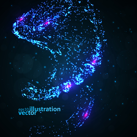 Futuristic dna, abstract moleculeのイラスト素材