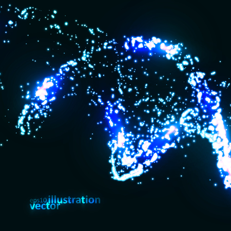 Futuristic dna, abstract moleculeのイラスト素材