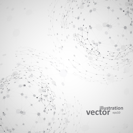 Molecular structure, network connection, abstract vector illustrationのイラスト素材