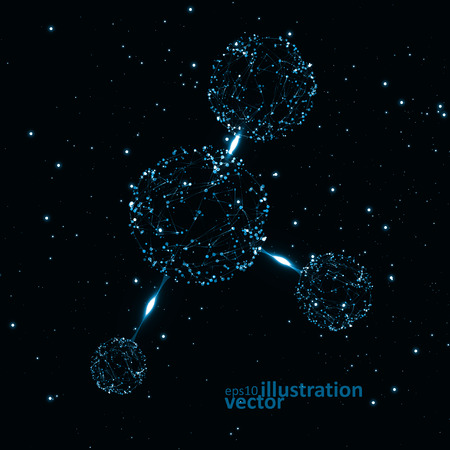 Molecular structure, network connectionのイラスト素材