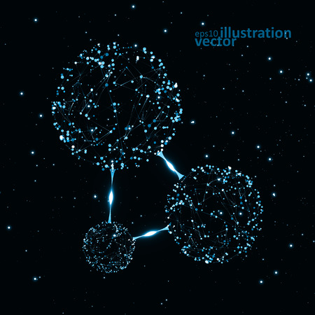 Molecular structure, network connection, abstract vector illustration  のイラスト素材