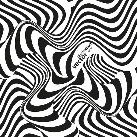 Optical illusion illustration, abstract futuristic backgroundのイラスト素材