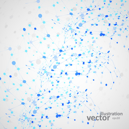 Molecular structure, network connection, abstract vector illustrationのイラスト素材
