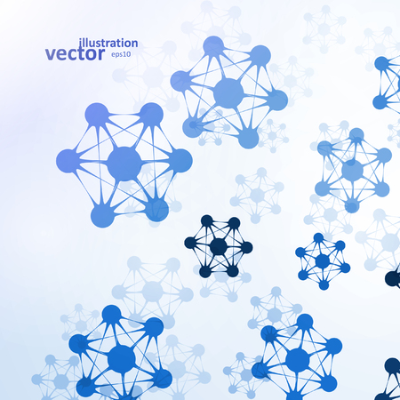 Futuristic dna, abstract moleculeのイラスト素材