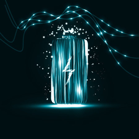 Abstract Battery. Creative dynamic element light lines Illustrations.の写真素材