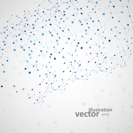Molecular structure, network connection, abstract vector illustrationのイラスト素材