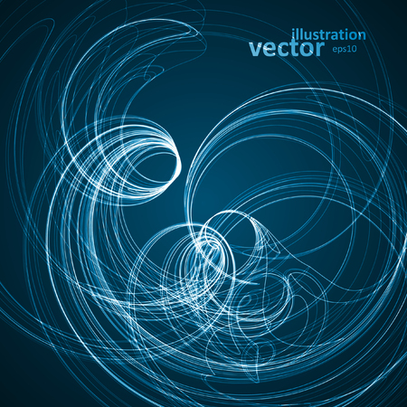 Abstract blue background, futuristic wavy vector illustrationのイラスト素材