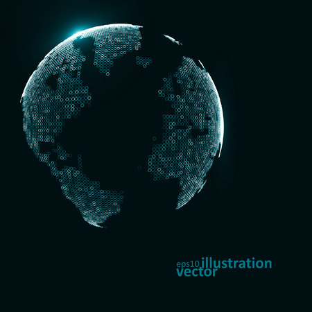 Technology image of globe. The concept vector illustrationのイラスト素材