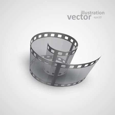 Spiral of film strip. Graphic concept for your design. vector illustrationのイラスト素材