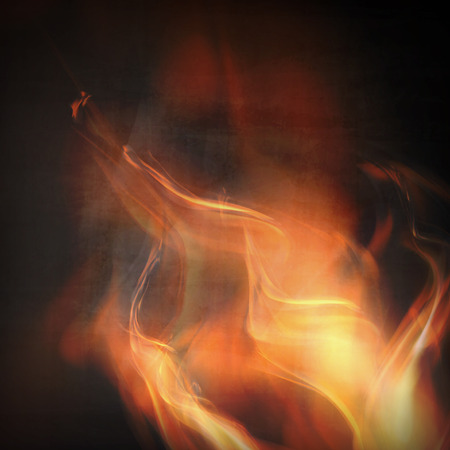Abstract fire flames on a black background. Colorful illustrationの写真素材