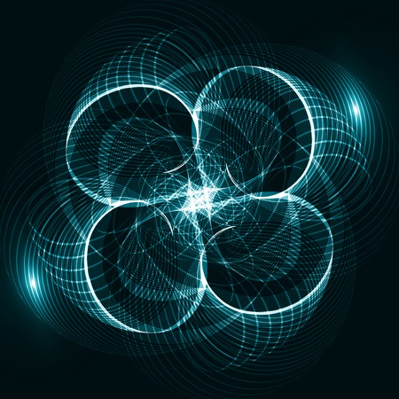Abstract dynamic background, futuristic wavy illustrationの写真素材