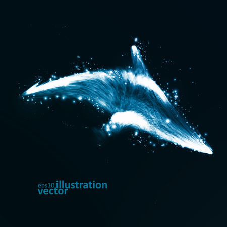 Neon dolphin, abstract futuristic art, stylish illustration eps10のイラスト素材