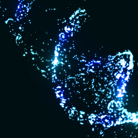 Futuristic dna, abstract molecule cell illustrationの写真素材