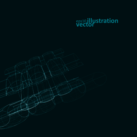 Abstract futuristic vector background, dark technology illustration eps10のイラスト素材