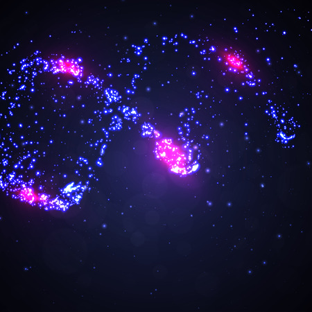 Futuristic dna, abstract molecule cell illustrationの写真素材