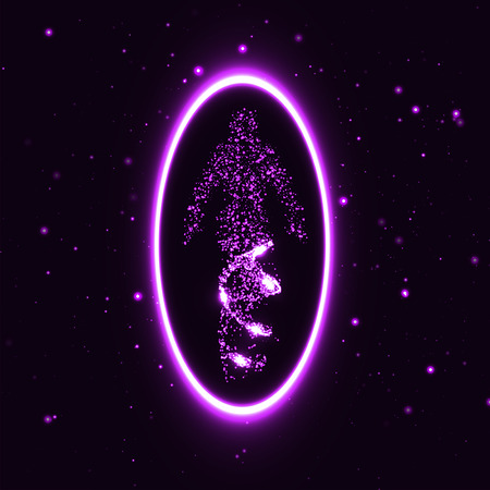 Futuristic model of man dna, abstract molecule, cell illustrationの写真素材
