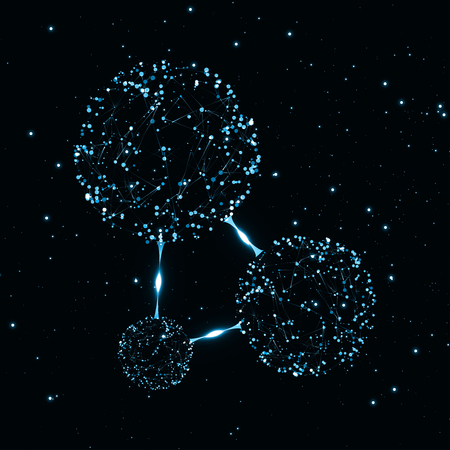 Molecular structure, network connection abstract illustrationの写真素材