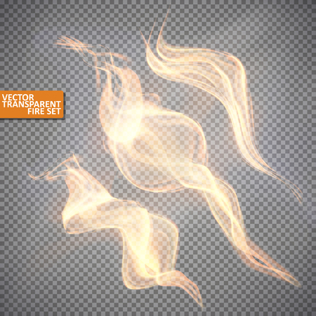 Realistic fire transparent effect element, abstract vectorのイラスト素材