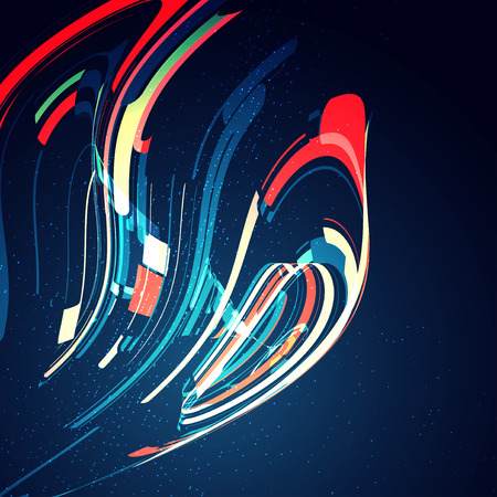 Abstract dynamic background, futuristic wavy illustrationのイラスト素材