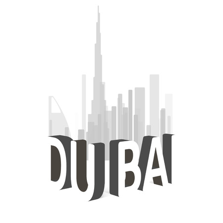 Dubai skyline illustration. Graphic concept for your designのイラスト素材