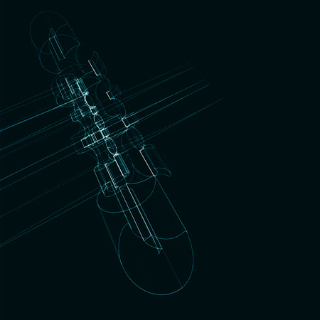 Abstract futuristic background, dark technology illustrationの写真素材