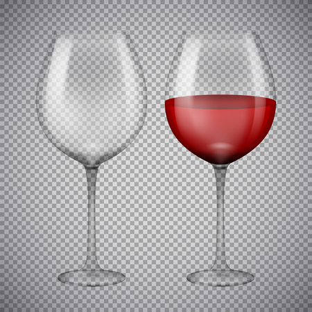 Wineglass with red wine. Illustration isolated on background. Graphic concept for your designのイラスト素材