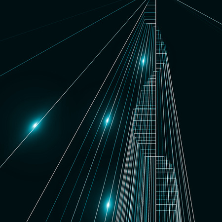 Abstract City Landscape background, dark art illustration. Graphic concept for your designのイラスト素材