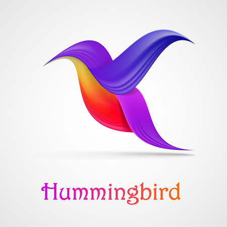 Hummingbird abstract symbol. Illustration isolated on background. Graphic concept for your designのイラスト素材