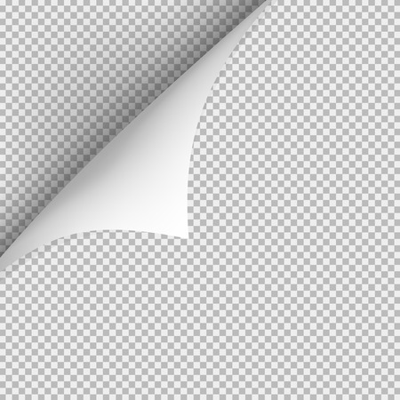 Curled corner of paper with shadow on transparent background. Graphic concept for your designのイラスト素材