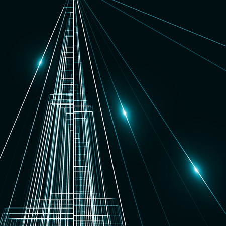 Abstract City Landscape background, dark art illustration. Graphic concept for your designのイラスト素材