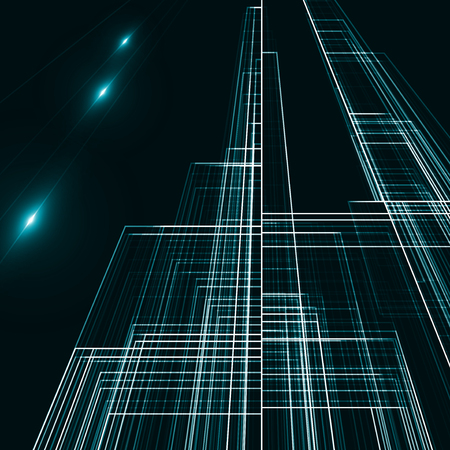 Abstract City Landscape background, dark art illustration. Graphic concept for your designのイラスト素材