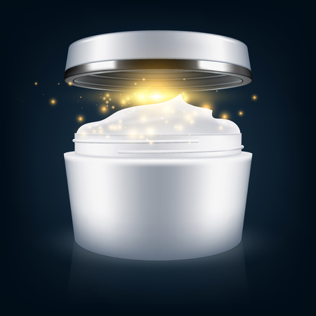 Cream mask blank package model. Illustration on dark background. Graphic concept for your designのイラスト素材