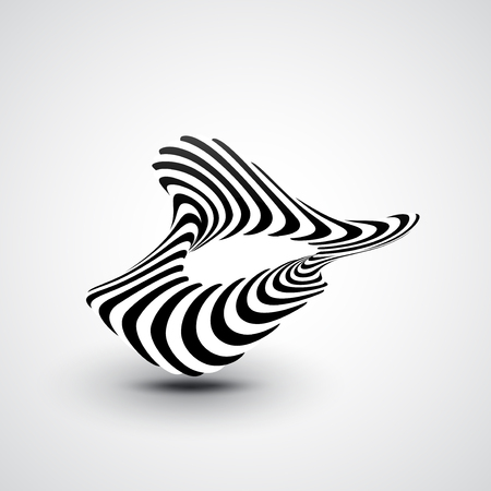 Abstract dynamic illustration, black and white 3d artの写真素材